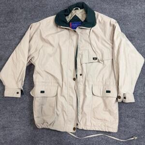 Vintage Preston & York Sport Utility Jacket Men’s Beige Green Full Zip